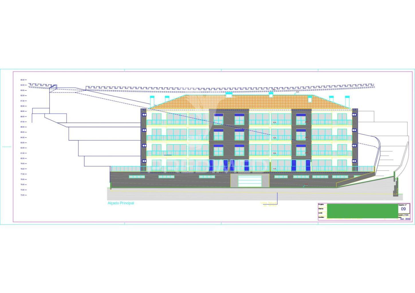 Terreno de 2.590m2 com projecto aprovado para 20 apartamentos t2 em santa cruz - ilha da madeira