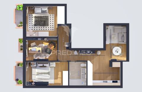 Apartamento t3  remodelado - santo andré,  barreiro (bx preço)