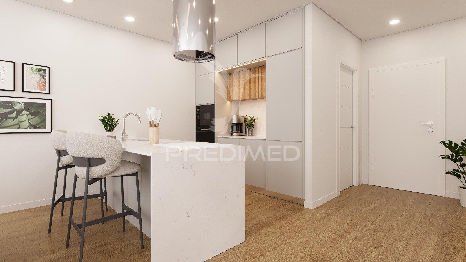 Apartamento t2 com terraço e garagem,em zona premium de setúbal.