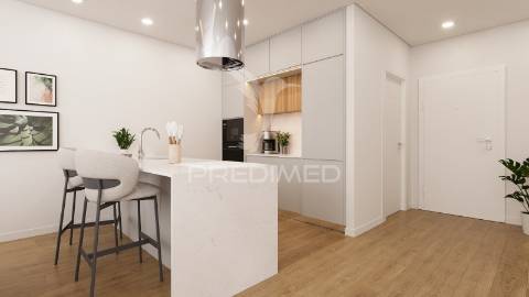 Apartamento t2 com terraço e garagem,em zona premium de setúbal.