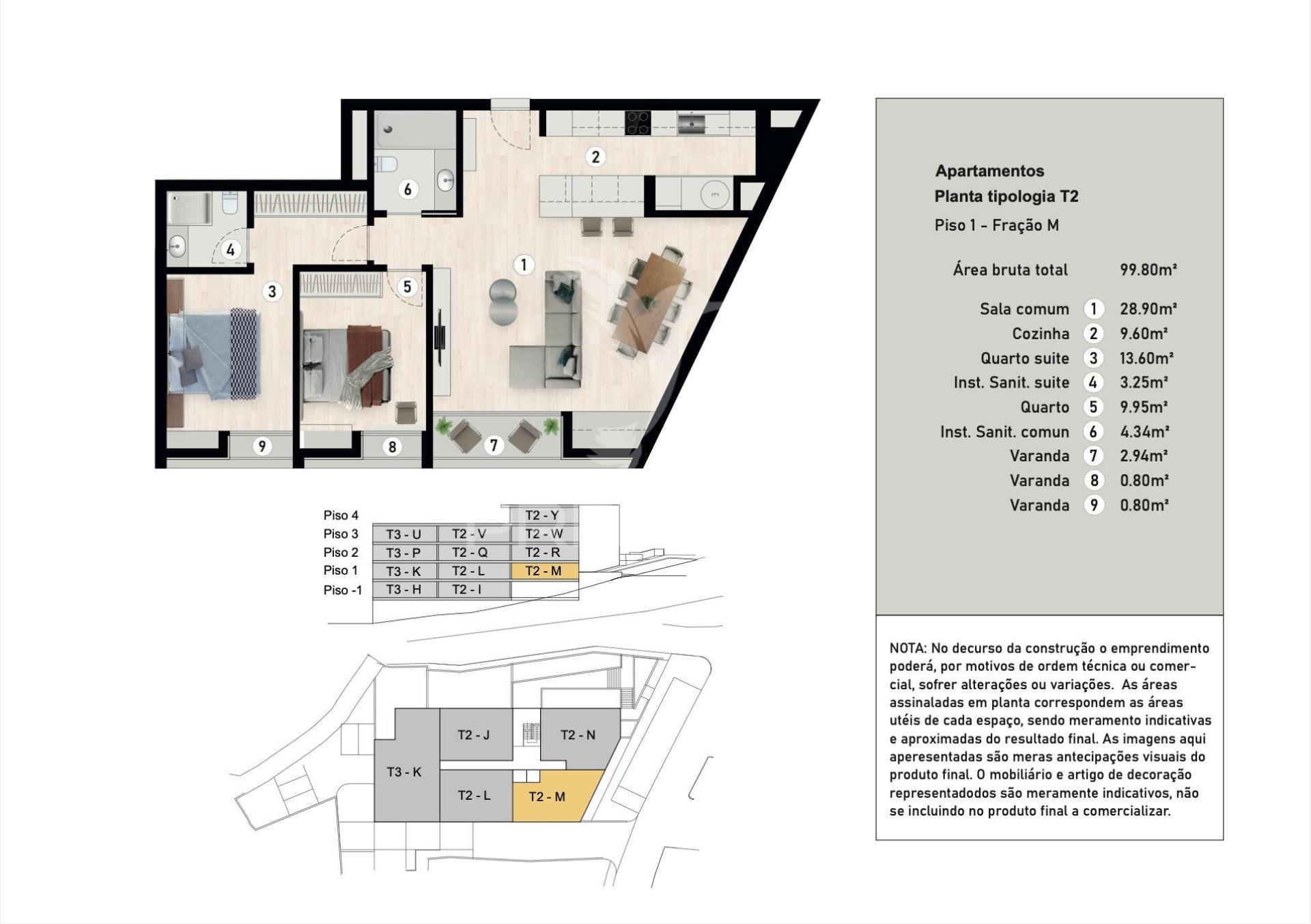Apartamento t2 - no centro caniço