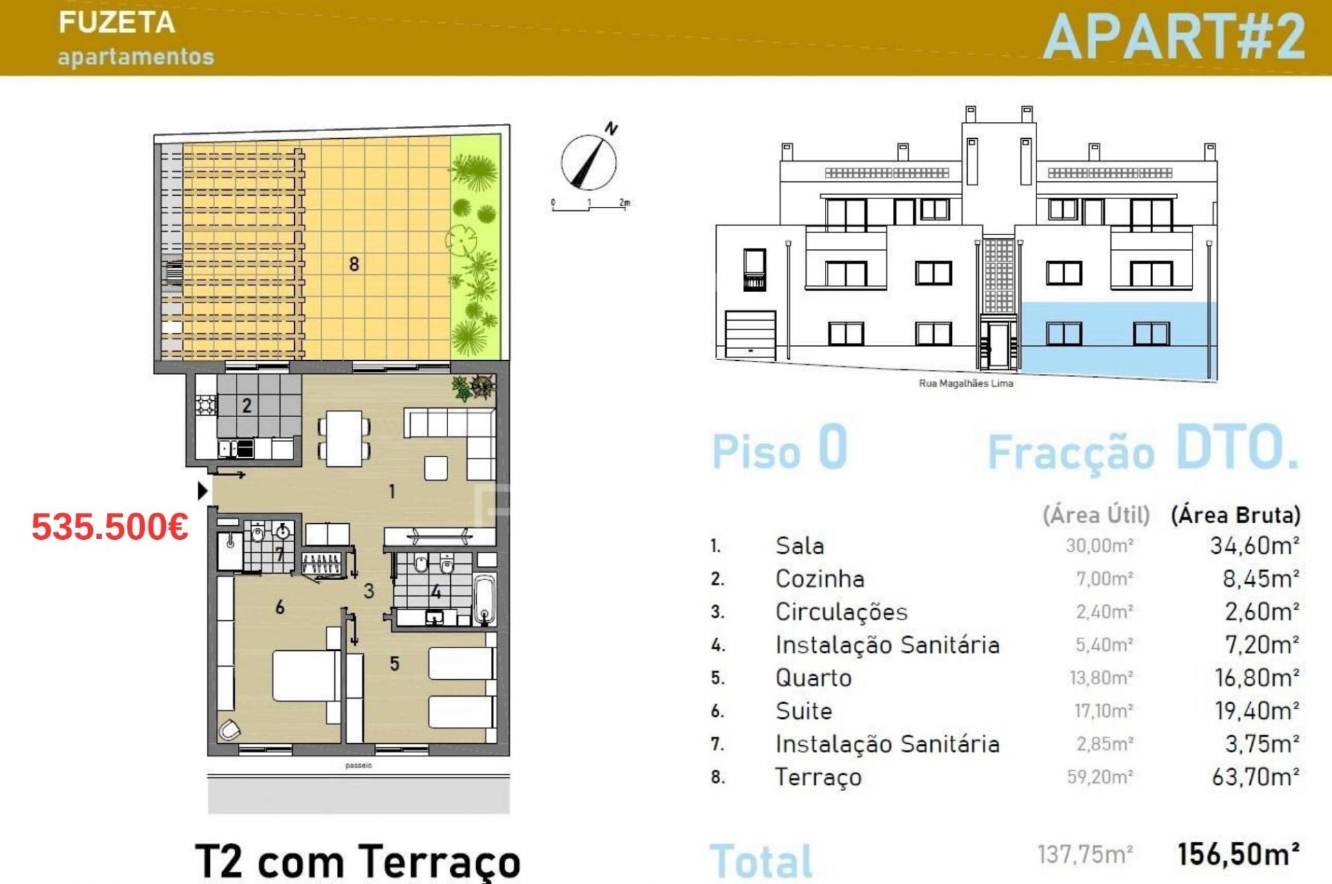 Apartamento t2 novo na típica vila piscatória da fuseta