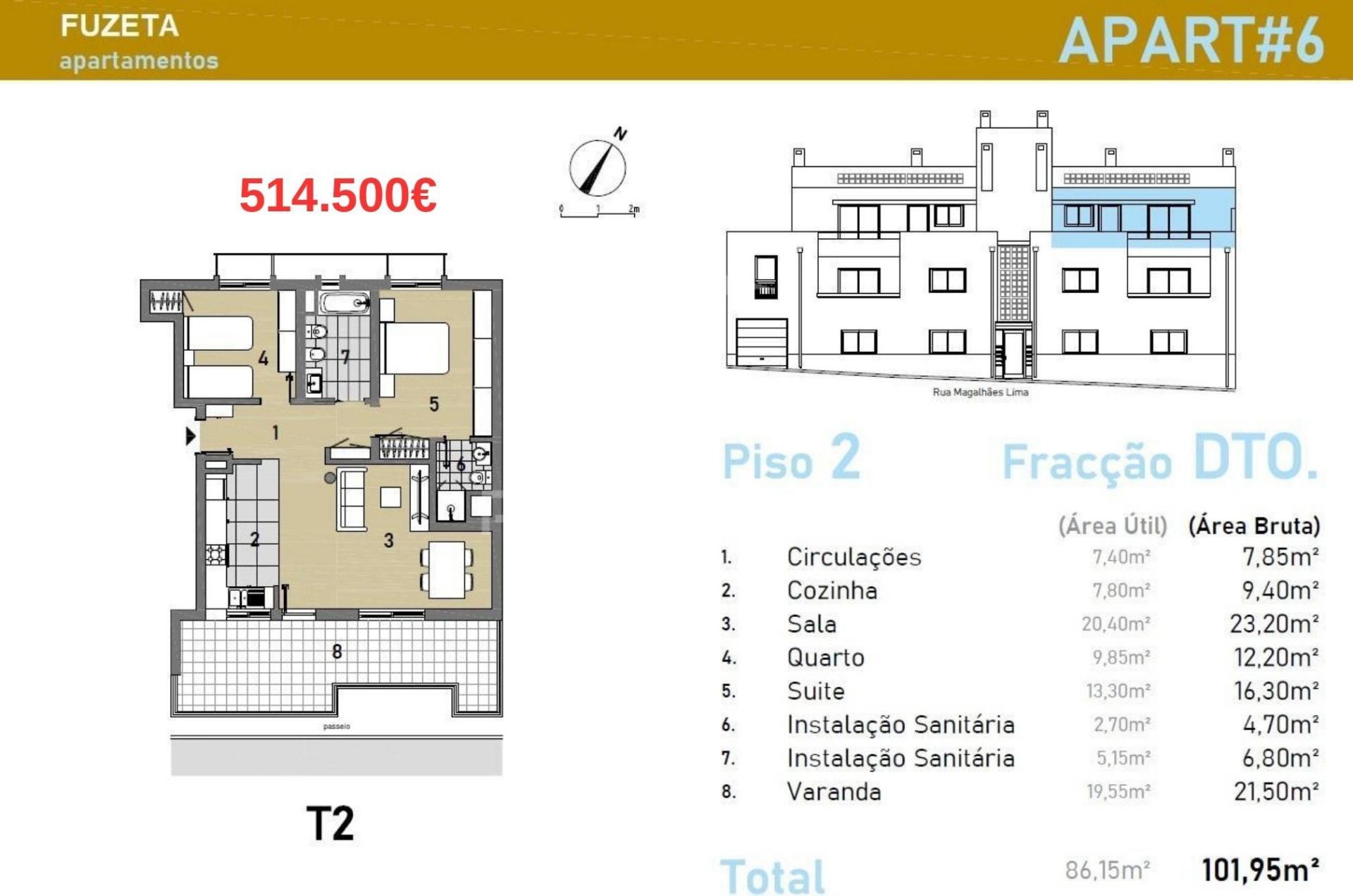 Apartamento t2 novo na típica vila piscatória da fuseta