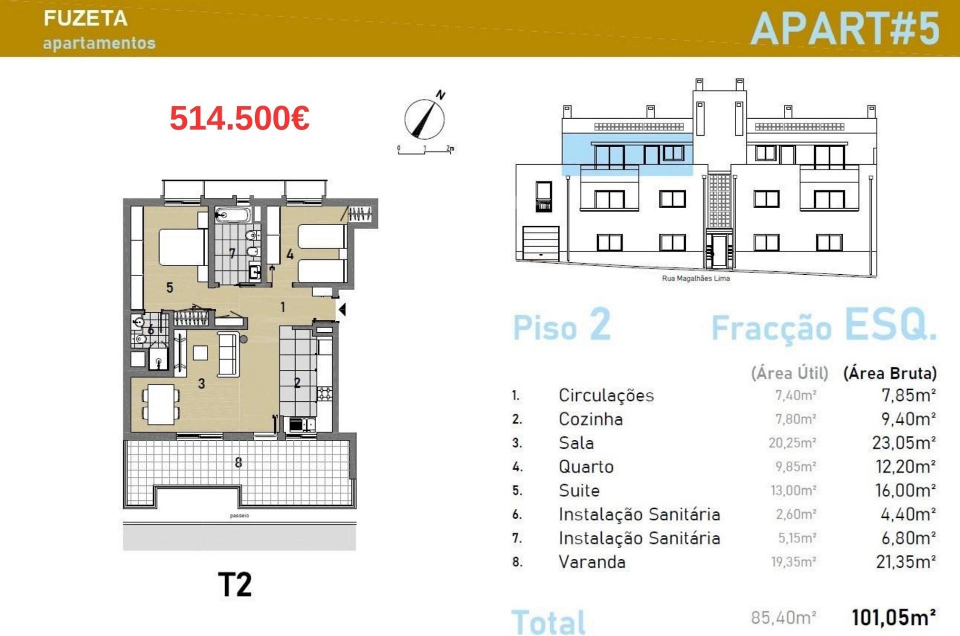 Apartamento t2 novo na típica vila piscatória da fuseta