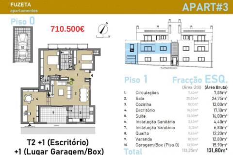 Apartamento t2 novo na típica vila piscatória da fuseta