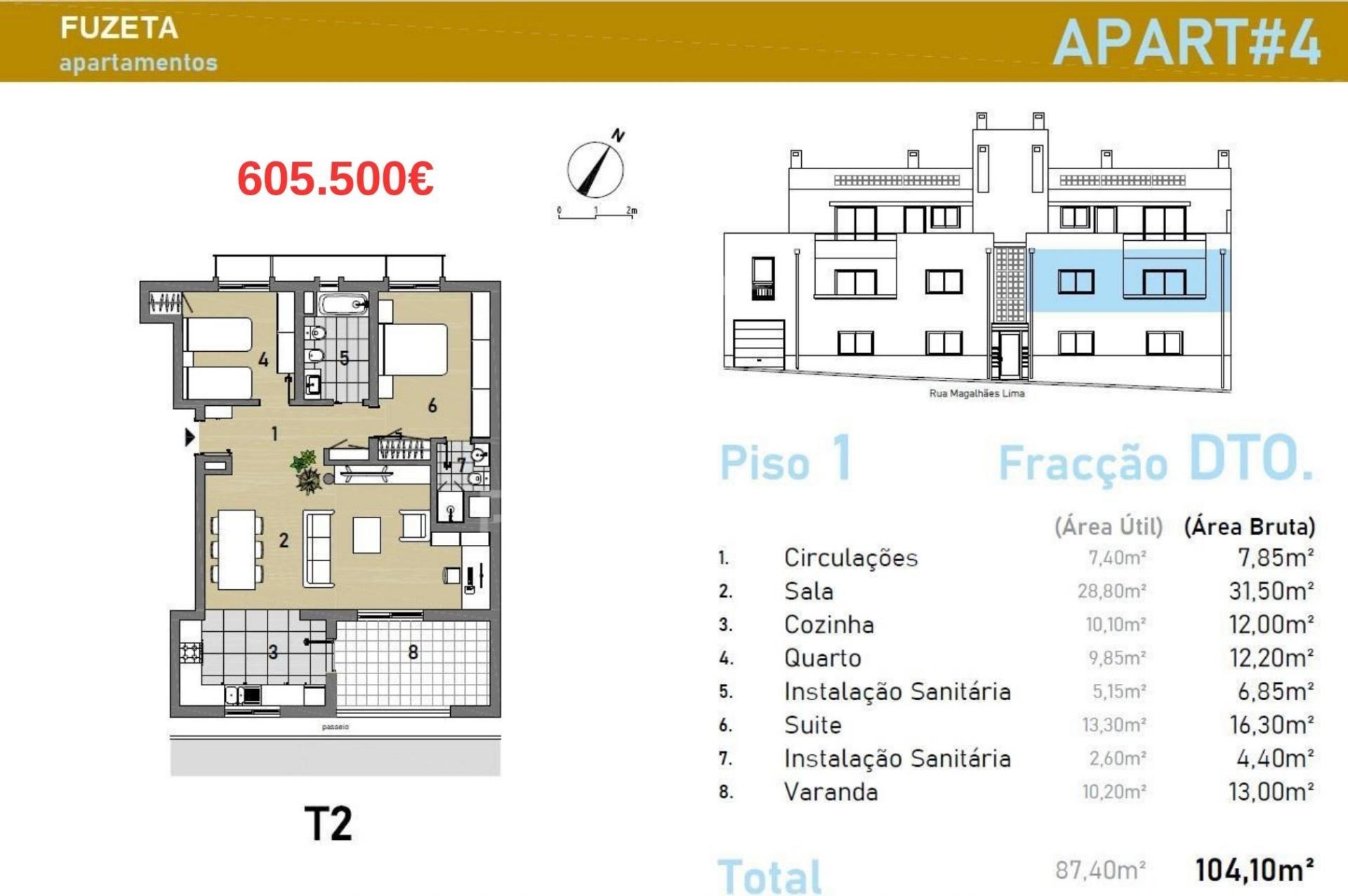 Apartamento t2 novo na típica vila piscatória da fuseta