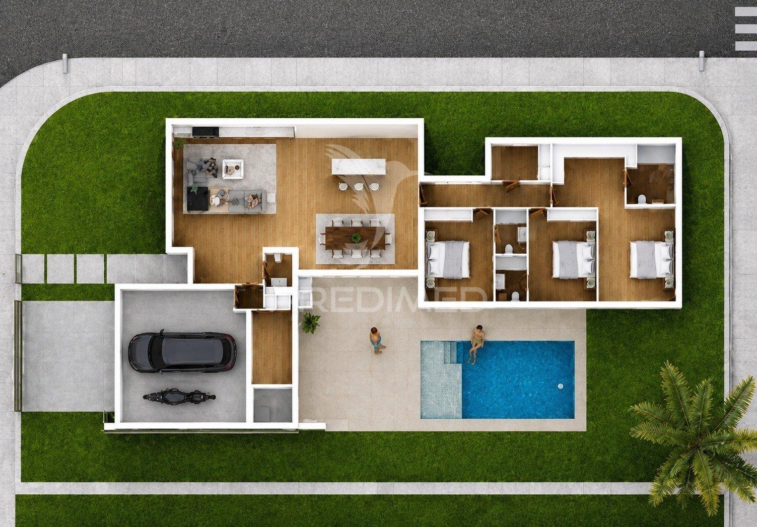 Moradia t3 com piscina