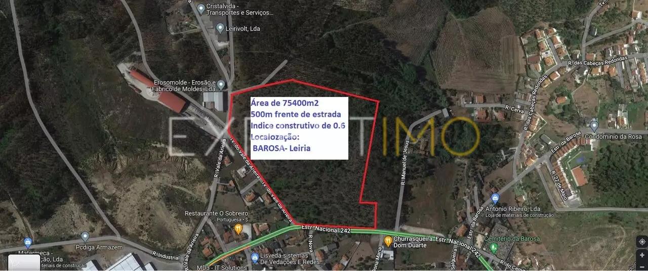 Terreno em Leiria com 75400 m2 para construção