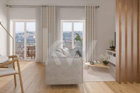 Loft com mezanine e varanda em Vila Nova de Gaia próximo à Ponte D. Luís e Jardim do Morro
