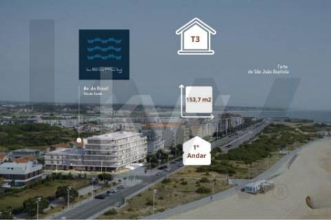 Apartamento T3 na primeira linha da praia, entre pinhais, rio e mar | Vila do Conde