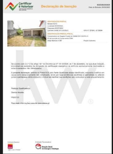 Terreno urbano com garagem e viabilidade de construção em Montaria, Viana do Castelo
