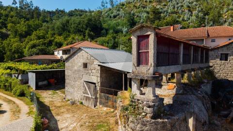 Terreno c/ área total de 1114,19m2  c/ 397 m² de Construções em Granito, Canastro — Vieira do Minho
