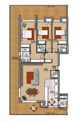 T3 de Luxo com Varanda de 79 m² | 3 Suítes, Estacionamento e Arrecadação | Montijo