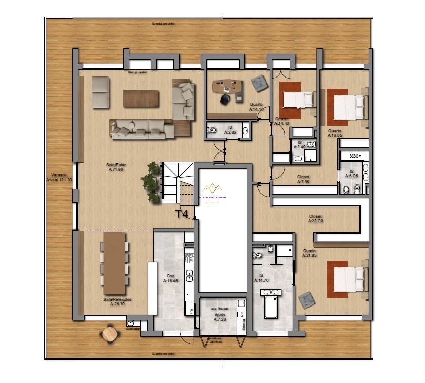 Penthouse de Luxo com 900 m², Piscina Privativa, Ginásio e Garagem para 4 viaturas