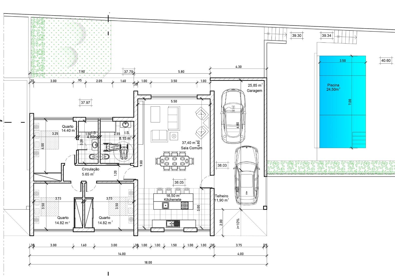 Moradia T3 Térrea de Luxo com Piscina (Fração E)