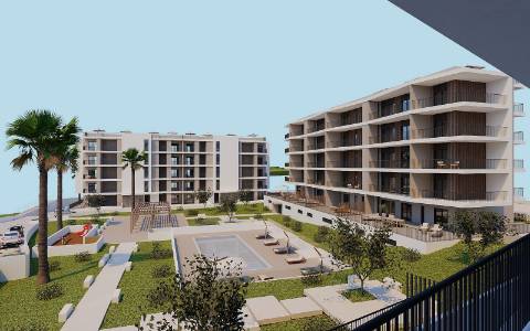 Apartamento T2 perto da praia em condomínio fechado em construção em Portimão