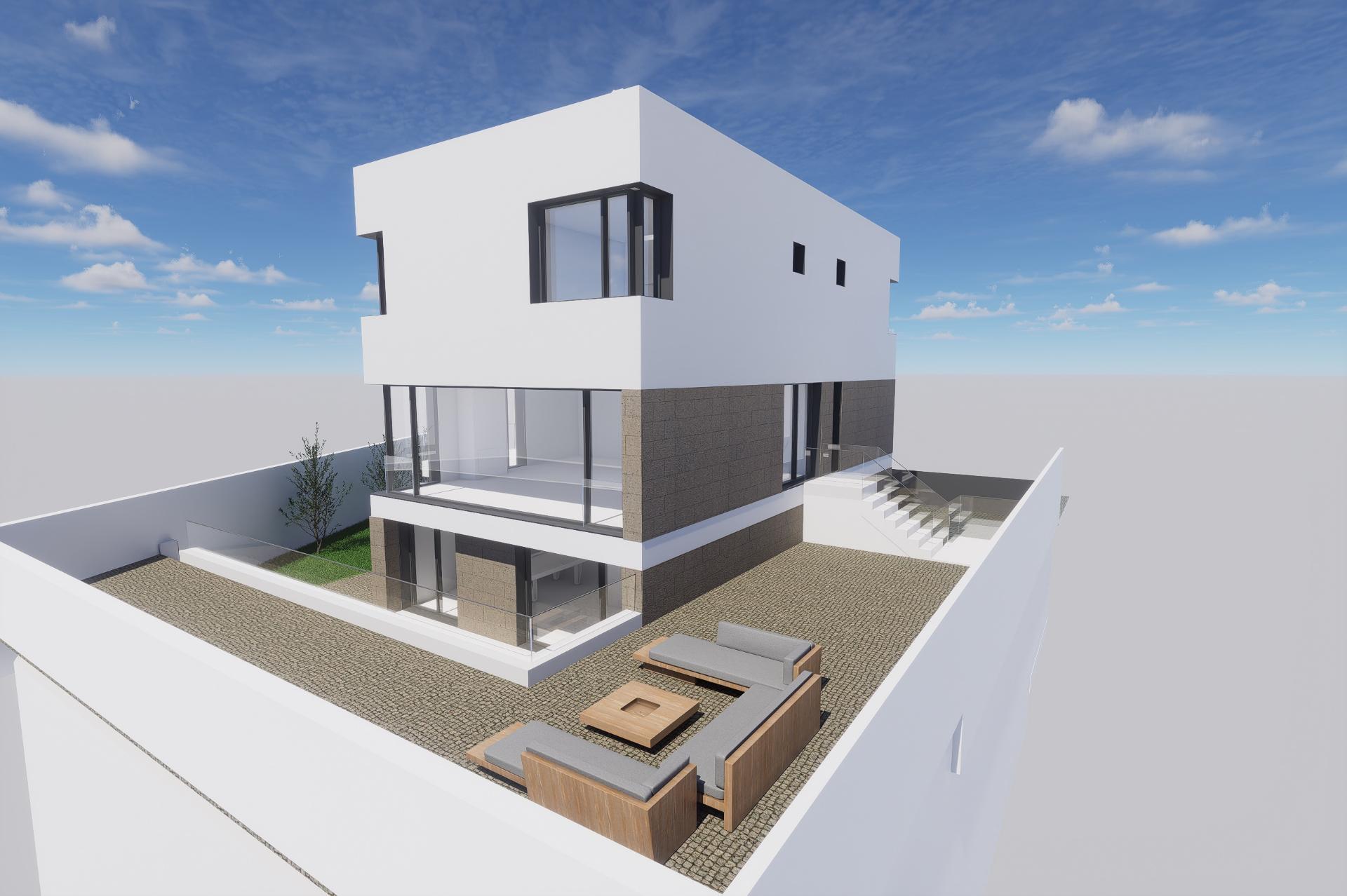 Moradia T4 contemporânea com piscina, jardim, garagem e amplas áreas em Ramalde, Porto