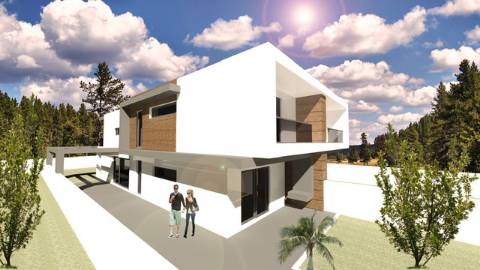MORADIA T4 GEMINADA ARQUITETURA CONTEMPORÂNEA COM PISCINA - FERNÃO FERRO