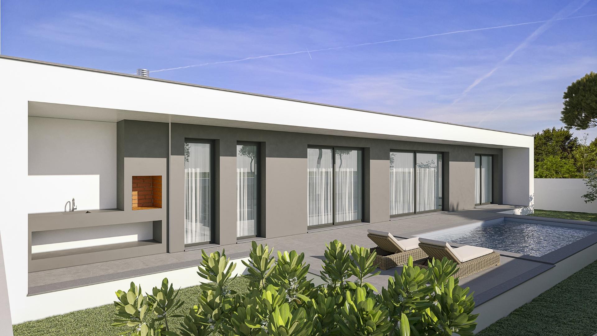
MORADIA T4 TÉRREA DE ARQUITETURA MODERNA COM PISCINA - NADADOURO
