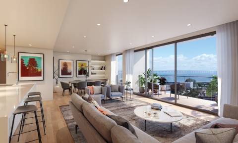 Magnífico apartamento T3 com 161,50m² de área útil com sublime vista para cidade cosmopolita de Lisboa.