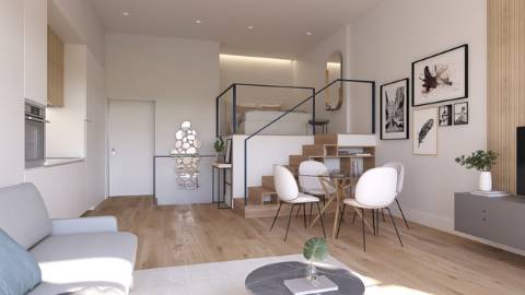 Apartamento T1 com mezzanine e varanda no Centro de Aveiro