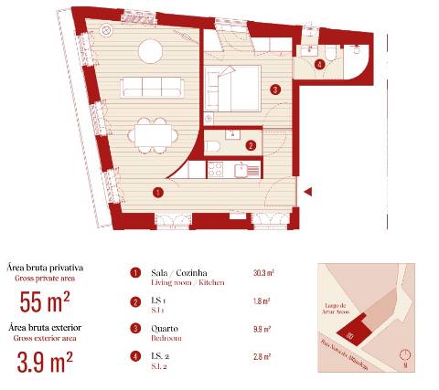 Apartamento T1 no coração do Centro Histórico do Porto, Ribeira