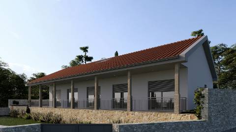 Terreno com projecto aprovado, moradia T3