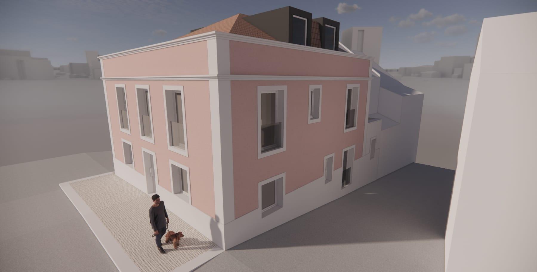 Moradia no Centro Histórico de Mafra com projeto para reabilitação total