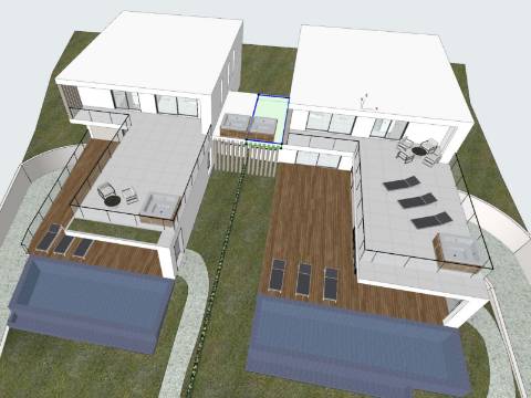 SANTA BÁRBARA DE NEXE - Lote de terreno com projeto aprovado para duas moradias de 4 quarto, VISTA MAR