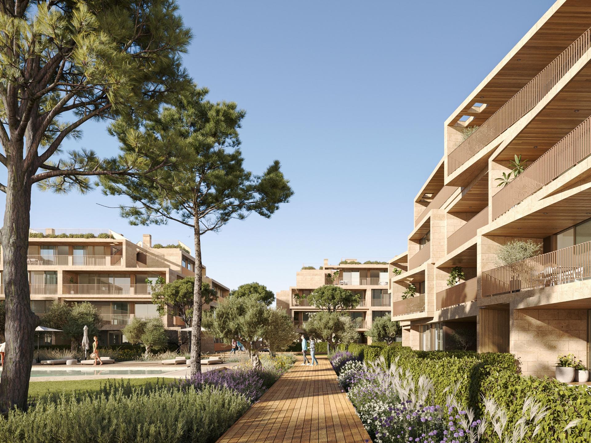 VILAMOURA - Apartamento T2 com Piscina e jardim comum em empreendimento em construção