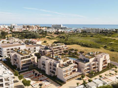 VILAMOURA - Apartamento T2 com Piscina e jardim comum em empreendimento em construção