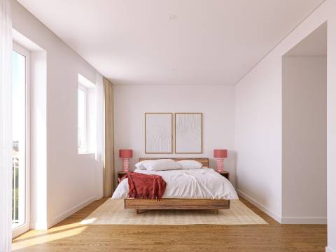 Apartamento com vista num condomínio com Jardim e piscina Arroios