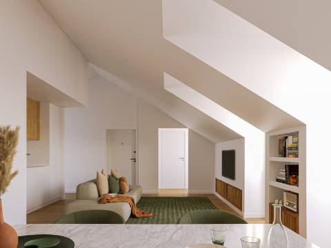 Apartamento com vista num condomínio com Jardim e piscina Arroios