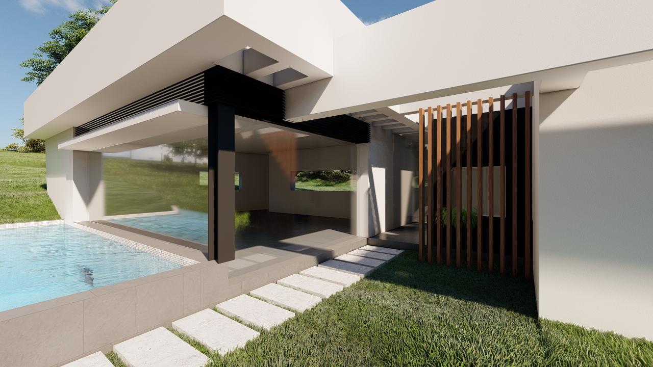Terreno com projecto aprovado para villa de 4 quartos. VISTA MAR
