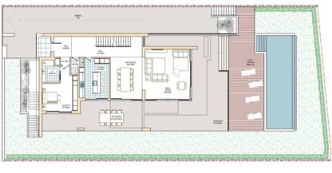 Moradia contemporânea de 5 quartos com vista golf